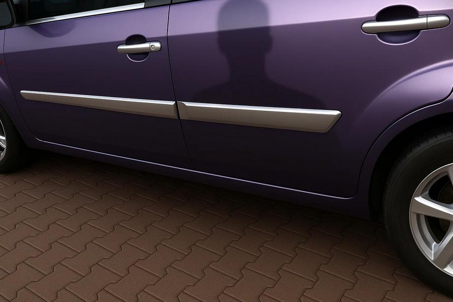 Ford Fiesta 2002-2008 рр. Молдинг дверний (4 шт, нерж) 2002-2005, Carmos - Турецька сталь Image