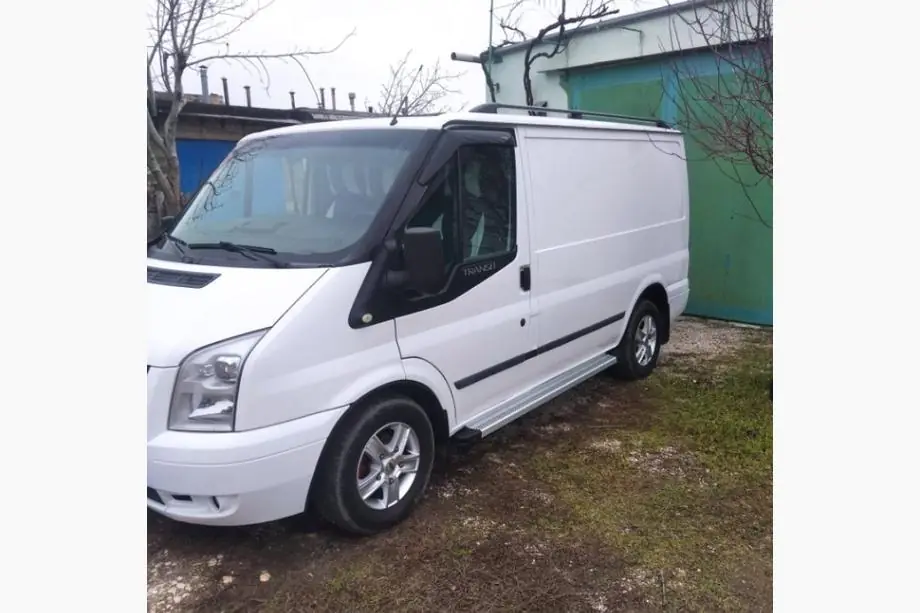 Ford Transit 2000-2014 рр. Рейлінги чорні Металеві кінцевики Фото 6