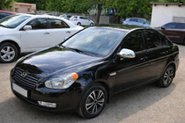 Hyundai Accent 2006-2010 рр. Накладки на дзеркала (2 шт., пласт) OmsaLine фото 1