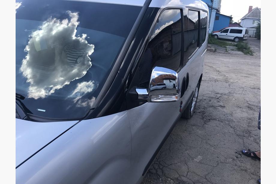 Opel Combo 2012-2018 рр. Накладки на дзеркала (2 шт, ABS) Carmos - Хромований ABS-пластик Фото 4