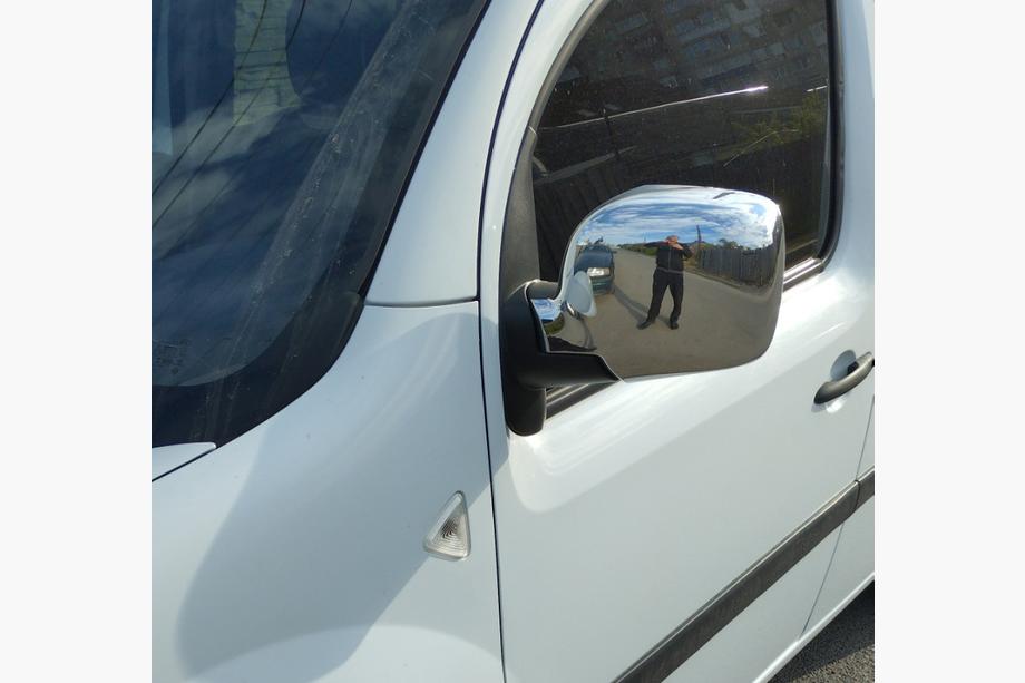 Renault Kangoo 2008-2020 рр. Накладки на дзеркала 2008-2013 (2 шт) OmsaLine - Італійська нержавійка Фото 2