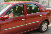 Renault Logan I 2005-2008 рр. Молдинг дверей (4 шт, нерж) Carmos - Турецька сталь фото 4
