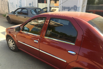 Renault Logan I 2005-2008 рр. Молдинг дверей (4 шт, нерж) Carmos - Турецька сталь фото 3