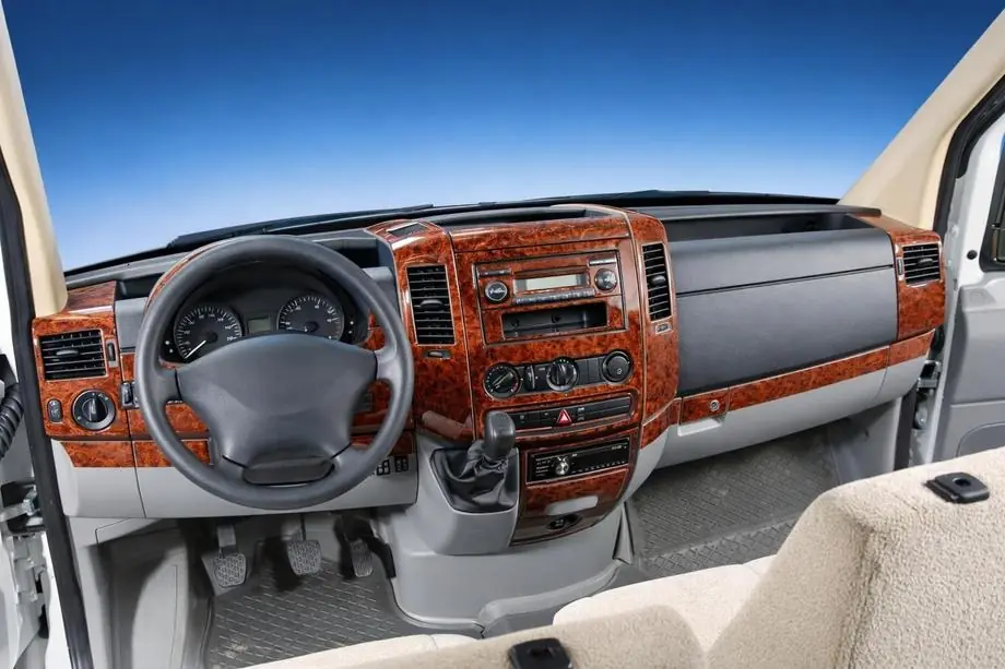 Volkswagen Crafter 2006-2016 рр. Накладки на панель (50 деталей) Дерево Фото 1