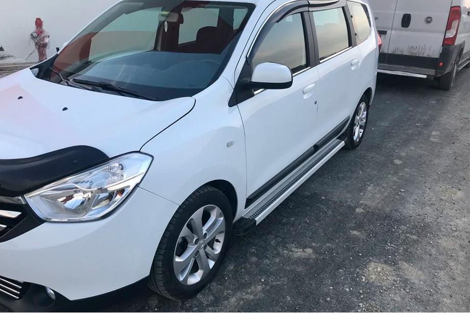 Dacia Lodgy 2012-2022 рр. Бокові пороги Maya V2 (2 шт., алюміній) Image