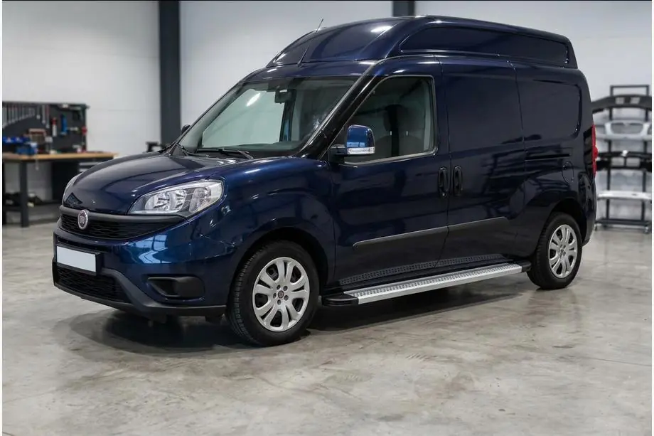 Fiat Doblo II 2010-2022 рр. Бокові пороги Maya V2 (2 шт., алюміній) Image