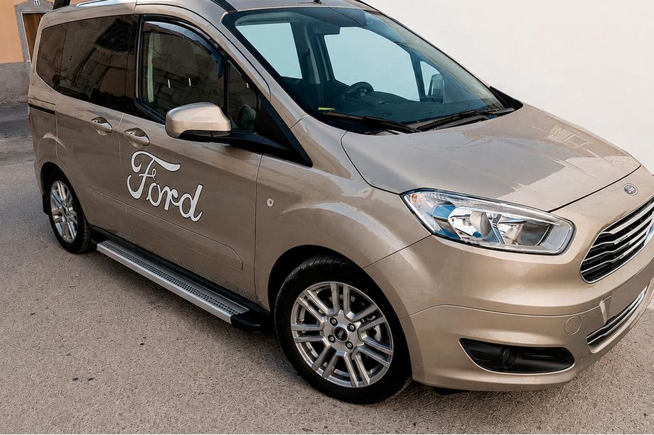 Ford Courier 2014-2023 рр. Бокові пороги Maya V2 (2 шт., алюміній) Image