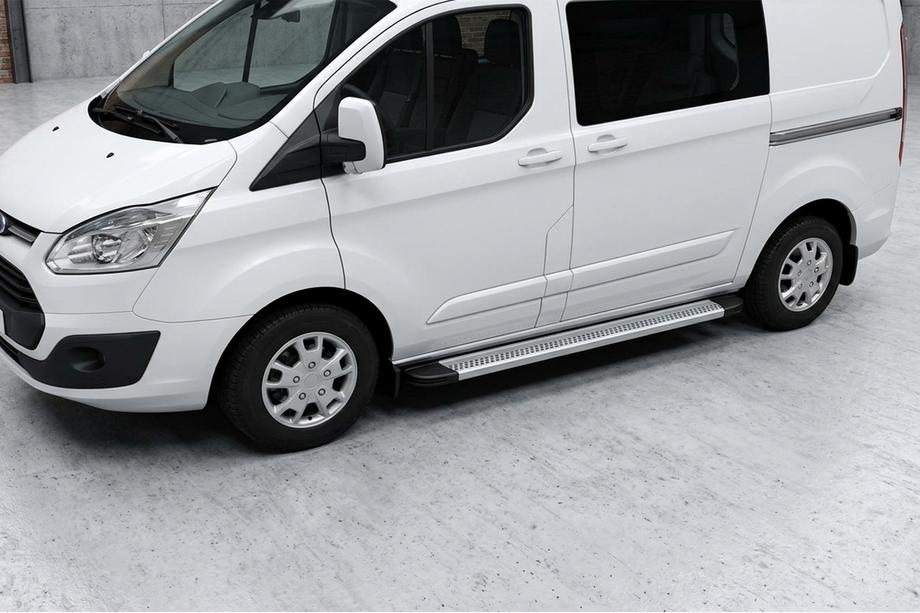 Ford Custom 2013-2022 рр. Бокові пороги Maya V2 (2 шт., алюміній) Image
