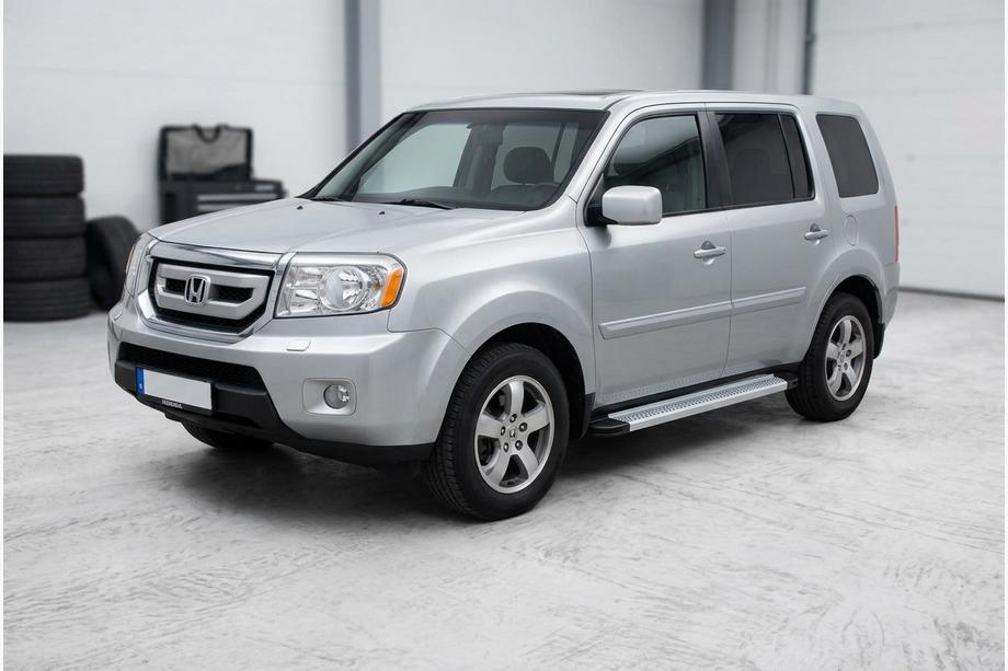 Honda Pilot 2008-2015 рр. Бокові пороги Maya V2 (2 шт., алюміній) Image