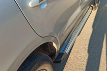 Hyundai Santa Fe 2 2006-2012 рр. Бокові пороги Maya V2 (2 шт., алюміній) фото 1