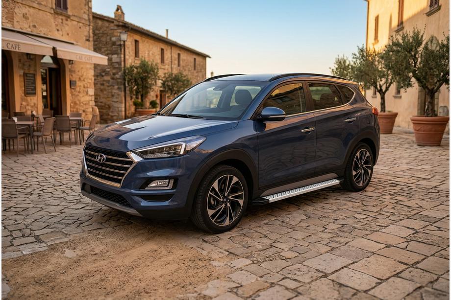 Hyundai Tucson TL 2016-2021 рр. Бокові пороги Maya V2 (2 шт., алюміній) Image