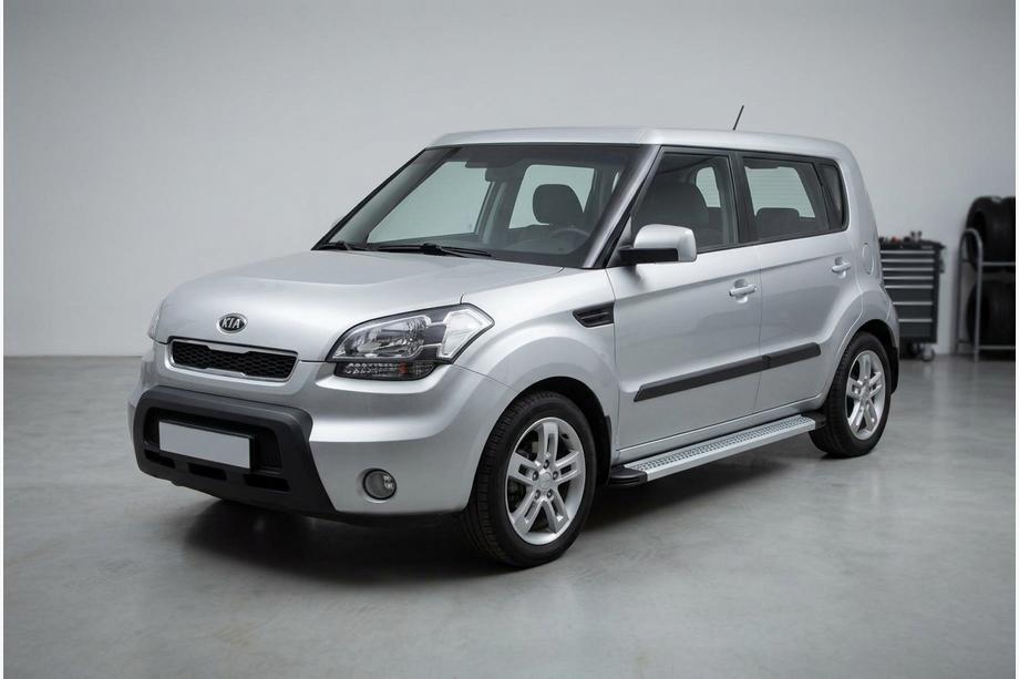 Kia Soul I 2008-2013 рр. Бокові пороги Maya V2 (2 шт., алюміній) Фото 1