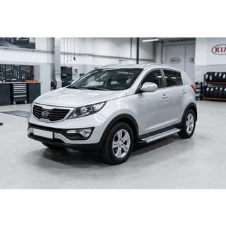 Бокові пороги Maya V2 (2 шт., алюміній) Kia Sportage 2010-2015 рр. фото 1