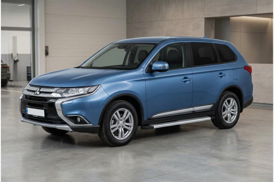 Mitsubishi Outlander 2012-2021 рр. Бокові пороги Maya V2 (2 шт., алюміній) Image