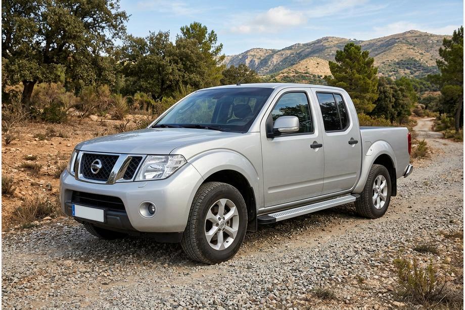 Nissan Navara 2006-2015 рр. Бокові пороги Maya V2 (2 шт., алюміній) Image