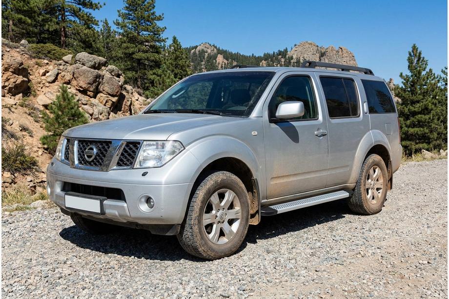 Nissan Pathfinder R51 2005-2014 рр. Бокові пороги Maya V2 (2 шт., алюміній) Image