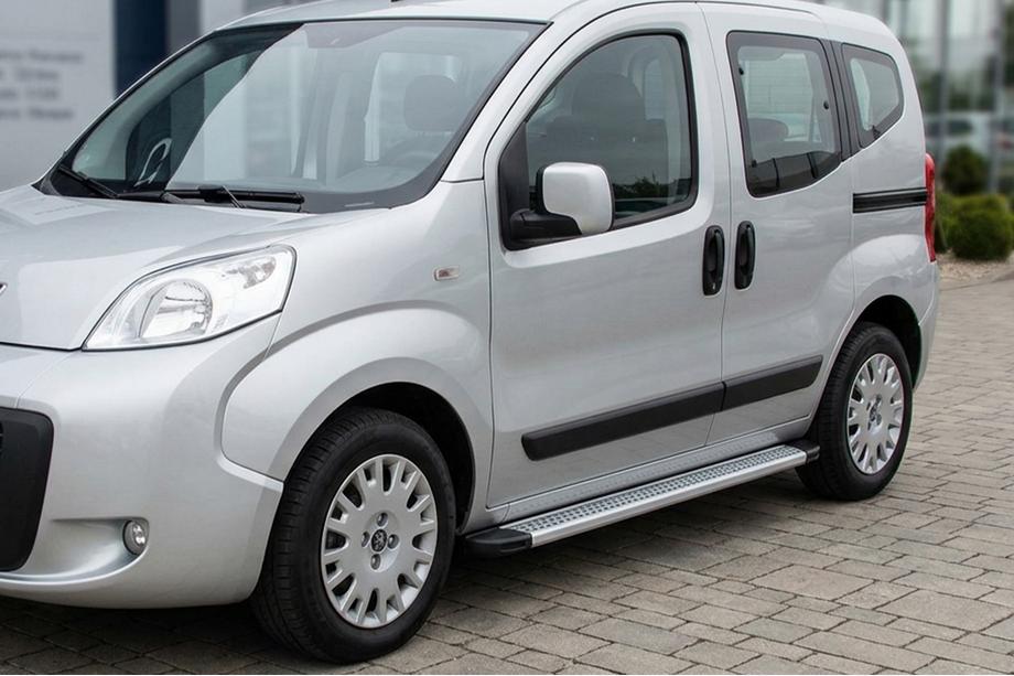 Peugeot Bipper 2008-2017 рр. Бокові пороги Maya V2 (2 шт., алюміній) Image