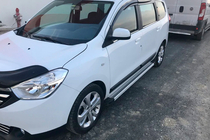 Renault Lodgy 2013-2022 рр. Бокові пороги Maya V2 (2 шт., алюміній) фото 1