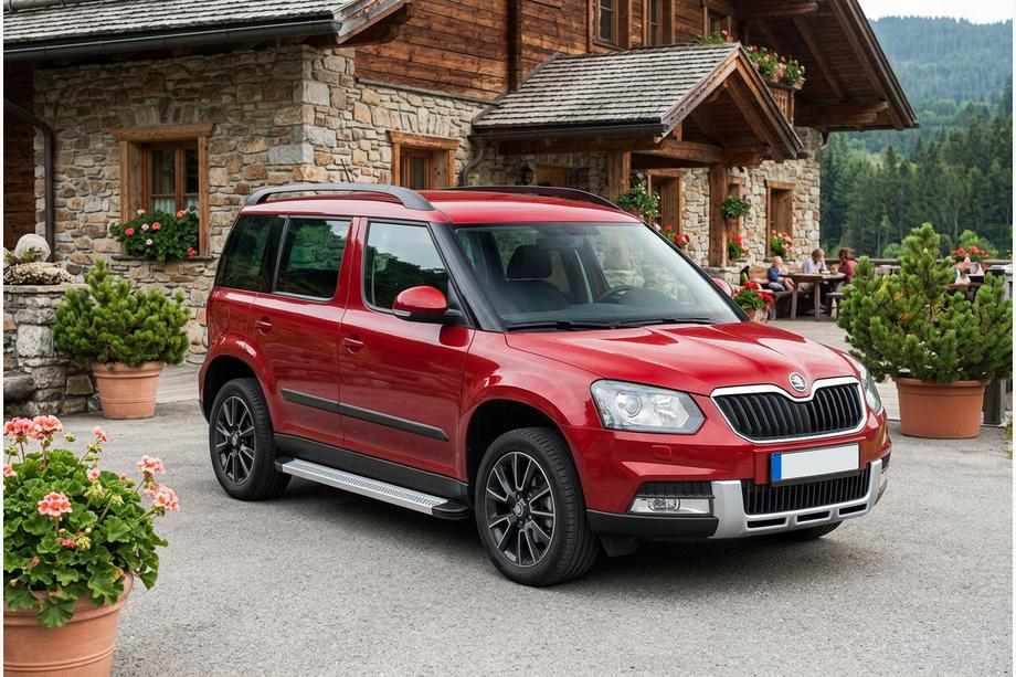 Skoda Yeti 2009-2017 рр. Бокові пороги Maya V2 (2 шт., алюміній) Image