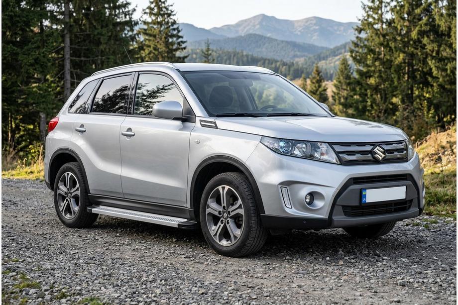 Suzuki Vitara 2015- рр. Бокові пороги Maya V2 (2 шт., алюміній) Image
