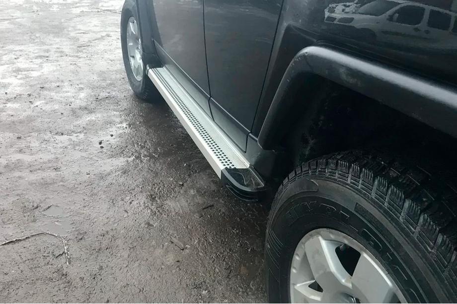 Toyota FJ Cruiser 2006-2022 рр. Бокові пороги Maya V2 (2 шт., алюміній) Фото 6