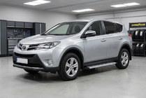 Toyota Rav 4 2013-2018 рр. Бокові пороги Maya V2 (2 шт., алюміній) фото 1