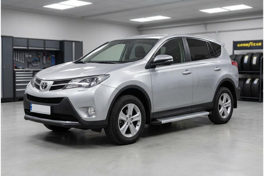 Toyota Rav 4 2013-2018 рр. Бокові пороги Maya V2 (2 шт., алюміній) Image