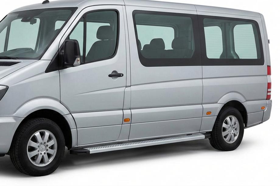 Volkswagen Crafter 2006-2016 рр. Бокові пороги Maya V2 (2 шт., алюміній) Image