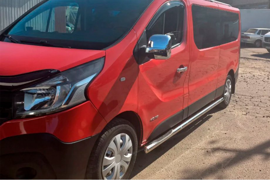 Renault Trafic 2001-2015 рр. Бічні труби BB002 (2 шт., нерж.) 60 мм, довга база Фото 5