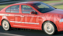 Skoda Octavia II A5 2006-2010 рр. Накладки на молдинги (4 шт, нерж) OmsaLine - Італійська нержавіюча сталь фото 3