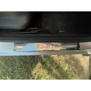 Накладки на пороги Carmos (4 шт., нерж.) Skoda Fabia 2007-2014 рр. фото 2