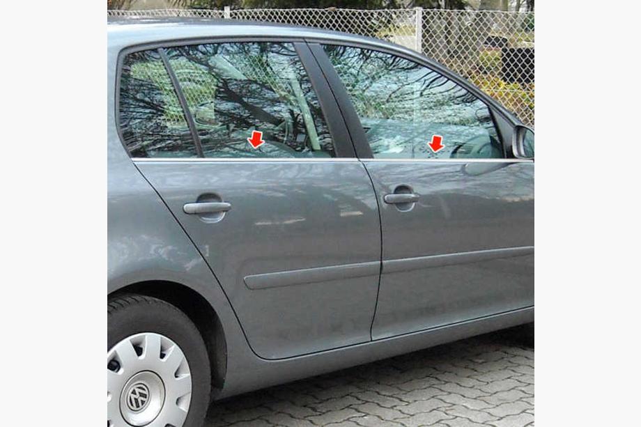 Volkswagen Golf 5 2003-2009 рр. Зовнішня окантовка скла (4 шт, нерж) Image