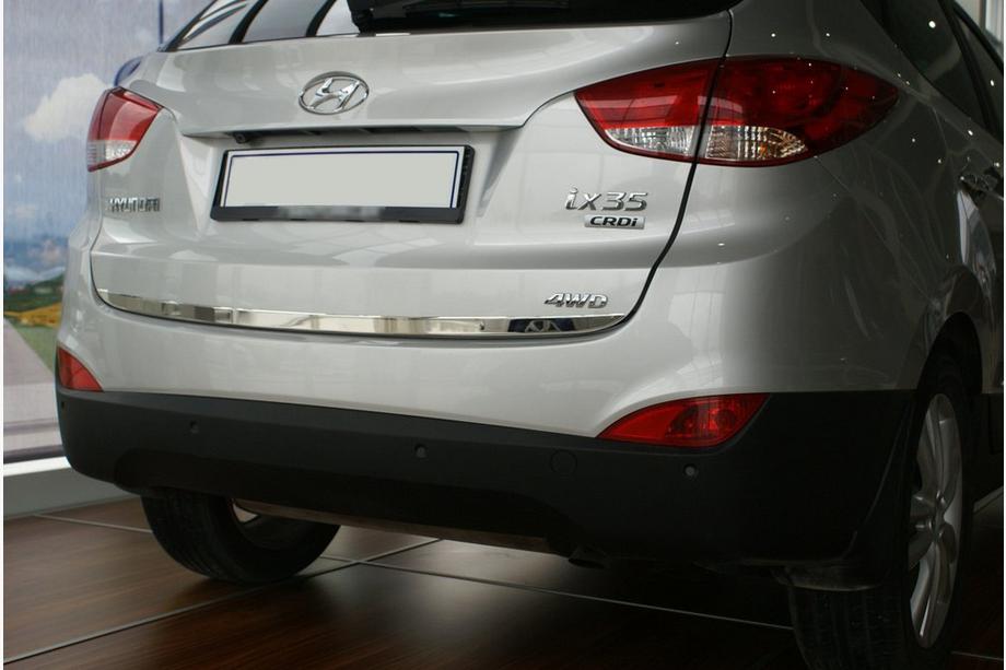 Hyundai IX-35 2010-2015 рр. Кромка багажника (нерж.) OmsaLine - Італійська нержавійка Image