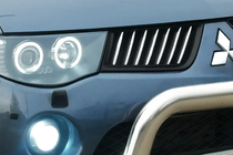 Mitsubishi L200 2006-2015 рр. Накладки на решітку радіатора (14 шт, нерж) фото 1