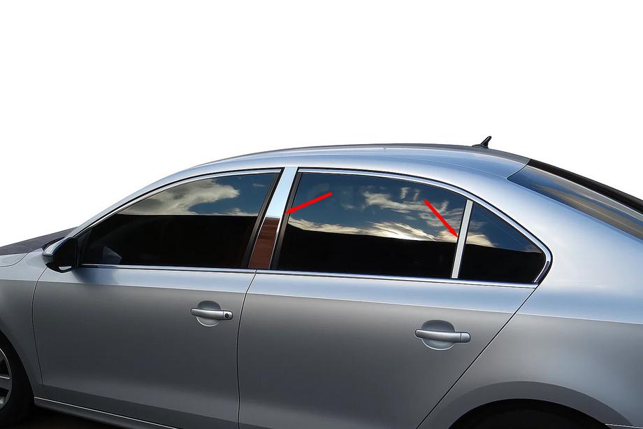 Volkswagen Jetta 2011-2018 рр. Молдинг дверних стійок (нерж) Image