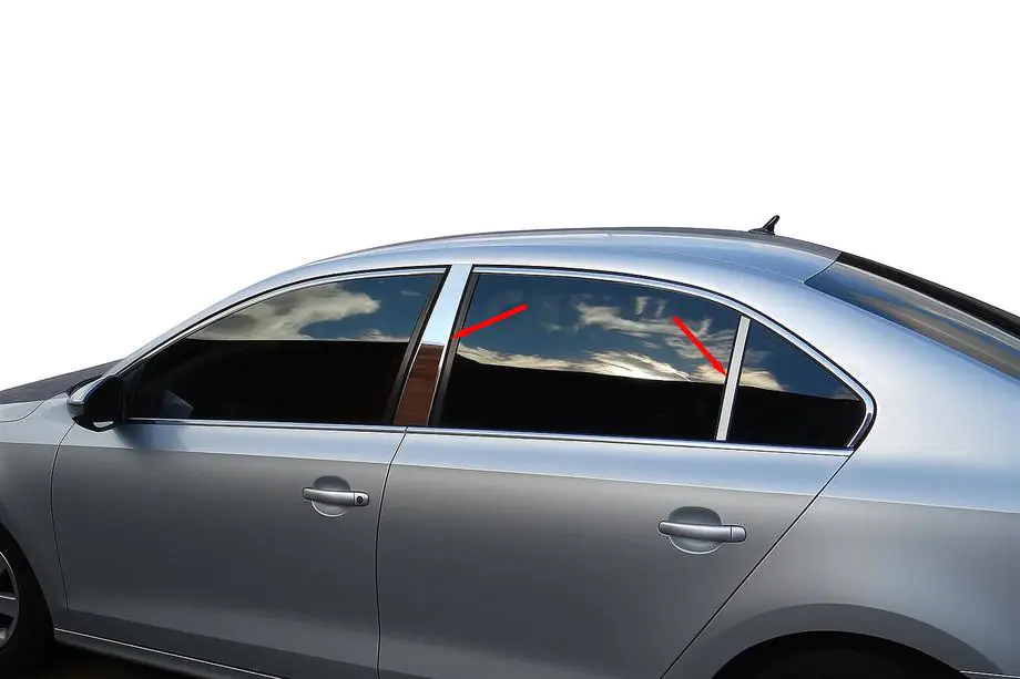 Volkswagen Jetta 2011-2018 рр. Молдинг дверних стійок (нерж) Image
