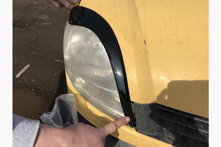 Renault Kangoo 1998-2008 рр. Війки (2 шт., Чорний ABS) (2003-2008) Чорний глянець Фото 4