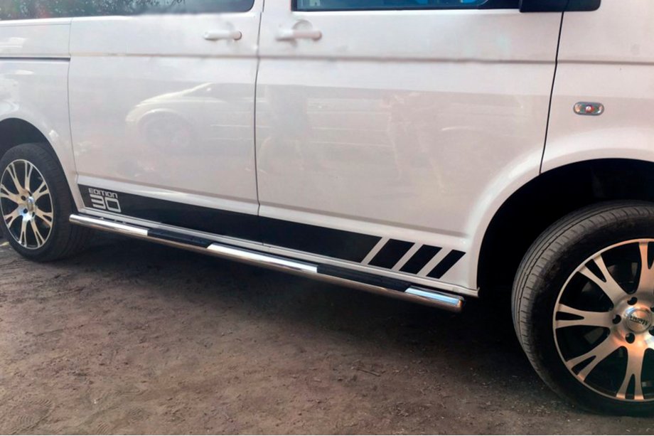 Volkswagen T5 Caravelle 2004-2010 рр. Бічні труби (2 шт., нерж) Фото 8