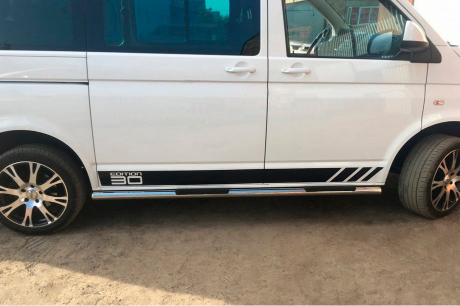 Volkswagen T5 Multivan 2003-2010 рр. Бічні труби (2 шт., нерж) 60мм, Коротка база Фото 9