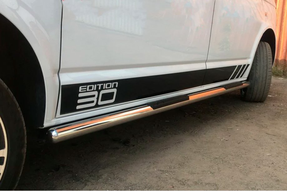 Volkswagen T5 Multivan 2003-2010 рр. Бічні труби (2 шт., нерж) 60мм, Коротка база Фото 10
