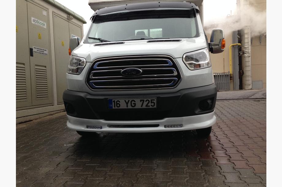 Ford Transit 2014- рр. Накладка на передній бампер Ince (2014-2019, під фарбування) Фото 2