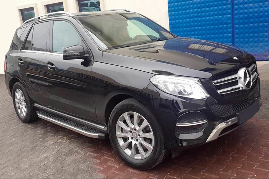 Mercedes GLE/ML class W166 2011-2018 рр. Бокові пороги BlackLine (2 шт., алюміній) Image