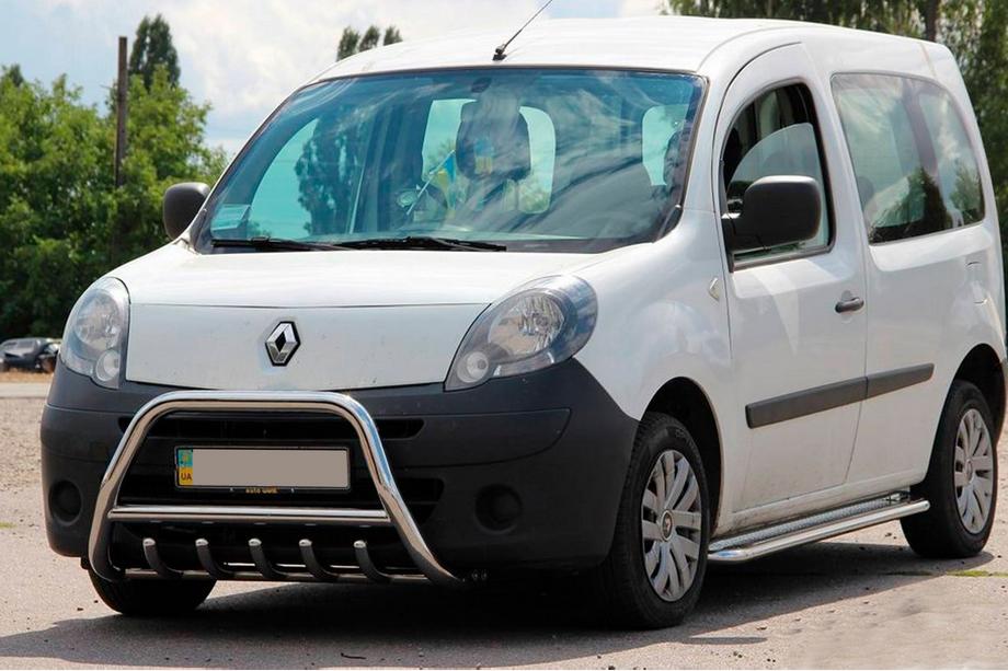 Renault Kangoo 2008-2020 рр. Кенгурятник WT003/004 (нерж.) з написом, 60 мм Фото 7
