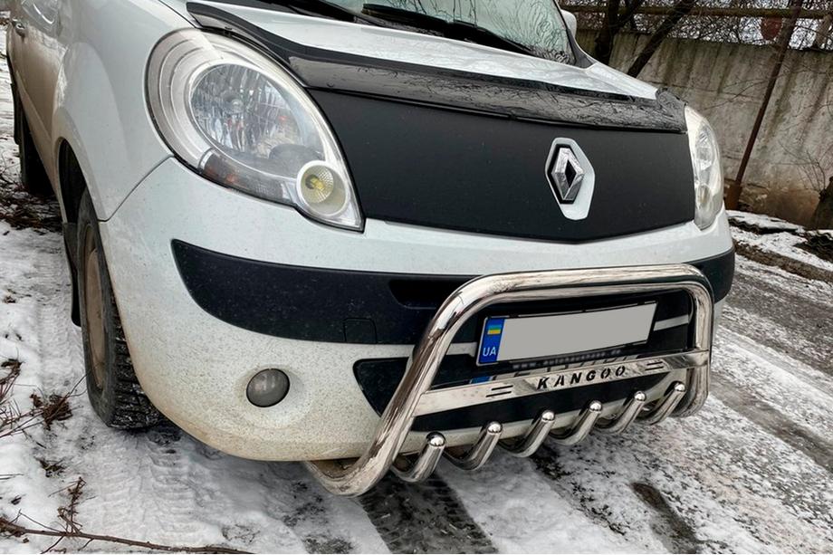 Renault Kangoo 2008-2020 рр. Кенгурятник WT003/004 (нерж.) з написом, 60 мм Фото 3