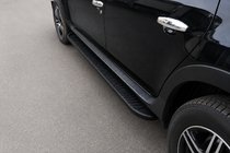 Renault Duster 2008-2017 рр. Бокові пороги Tayga Black (2 шт., алюміній) фото 1
