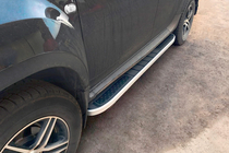 Dacia Duster 2008-2018 рр. Бокові пороги Tayga Grey V2 (2 шт., алюміній) фото 1