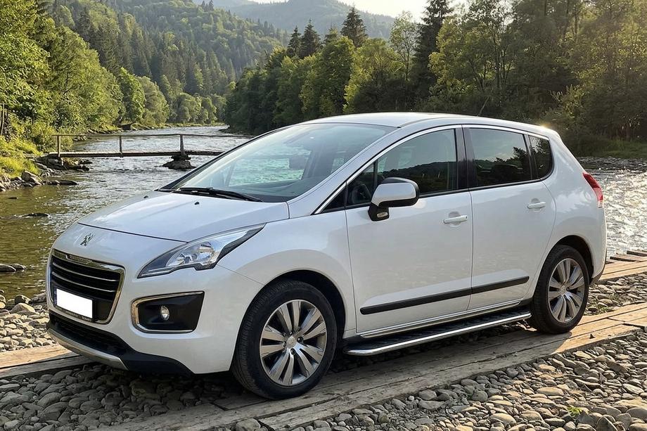 Peugeot 3008 2008-2016 рр. Бокові пороги Maydos V1 (2 шт., алюміній ↗ нерж) Image