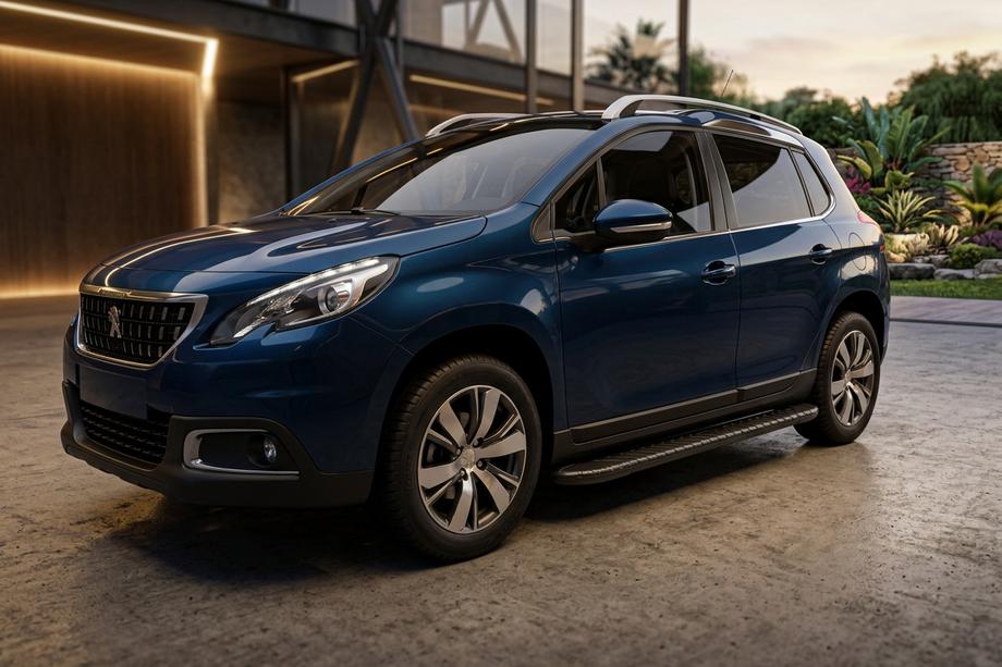 Peugeot 3008 2008-2016 рр. Бокові пороги Bosphorus Black (2 шт., алюміній) Image