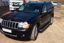 Jeep Grand Cherokee WK 2004-2010 рр. Бокові пороги Maydos V2 (2 шт., нерж) фото 2