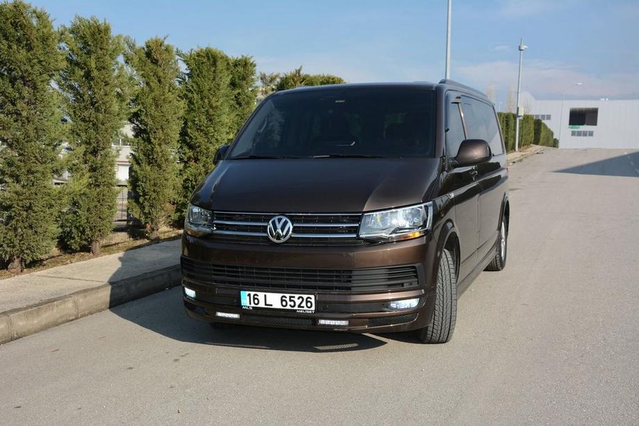 Volkswagen T6 2015-2024 рр. Накладка на передній бампер Sport 2-LED 2015-2018 (під фарбування) Фото 8